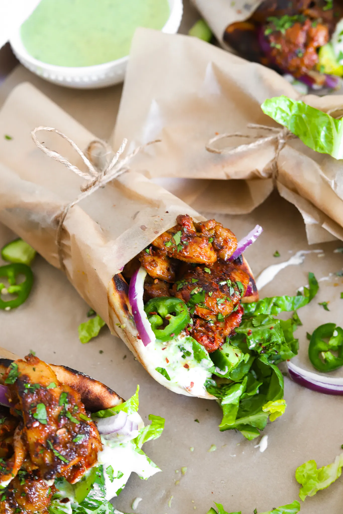 » Tandoori Chicken Naan Wraps