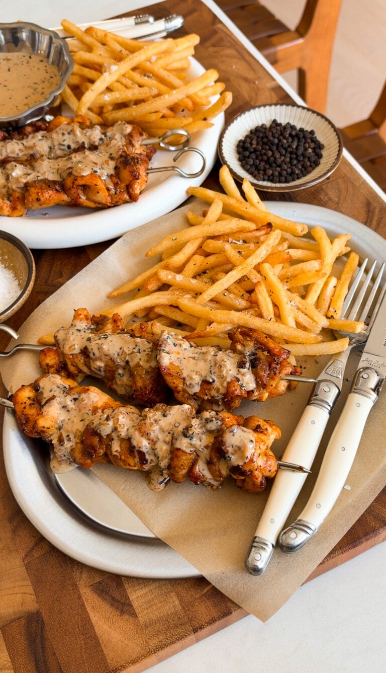 Chicken Au Poivre Skewers